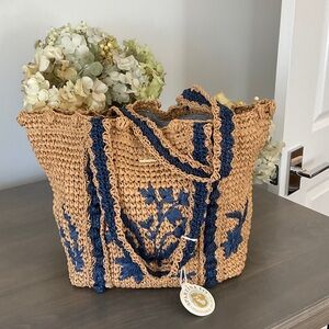 Spartina Blue Wildflower Tote